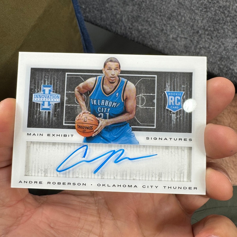 Panini Andre Roberson Rookie Card OKC Thunder Auto Main Exhibit 085/299